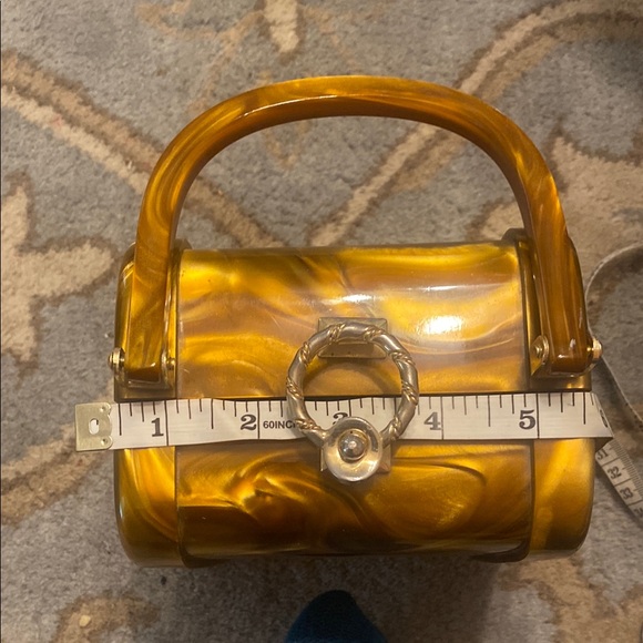 Vintage Butterscotch Gold Stylecraft Women's Bag LUCITE $75 - Picture 6 of 6